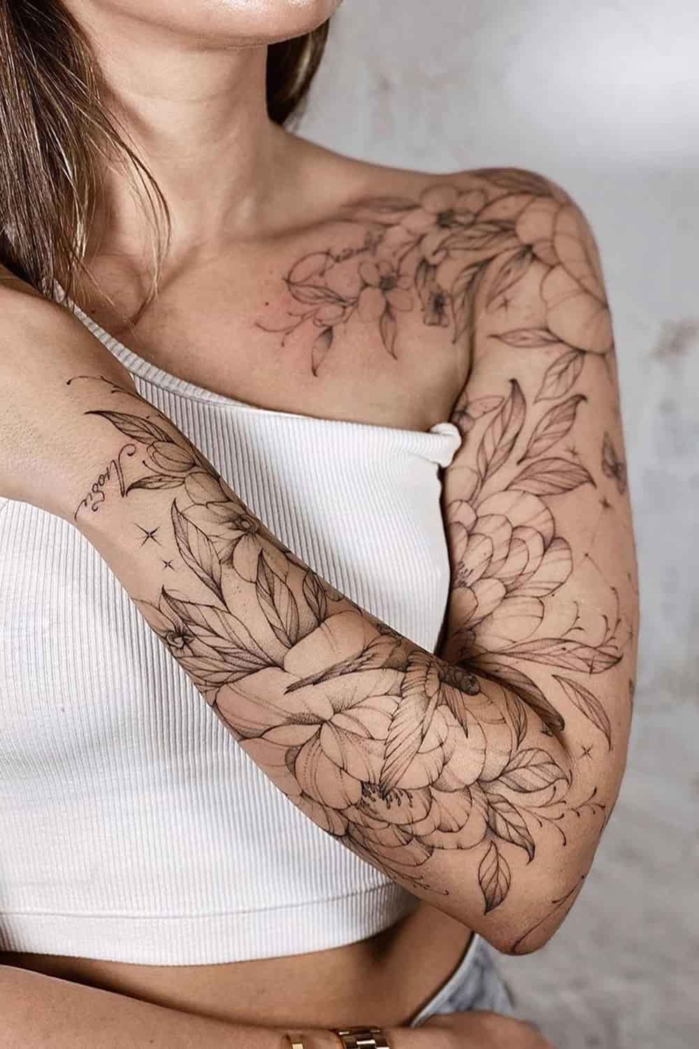 3-tatuagem-floral-no-braco-@olgatattooocean 