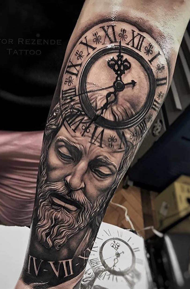 180 Tatuagens de relógios incríveis para você se inspirar