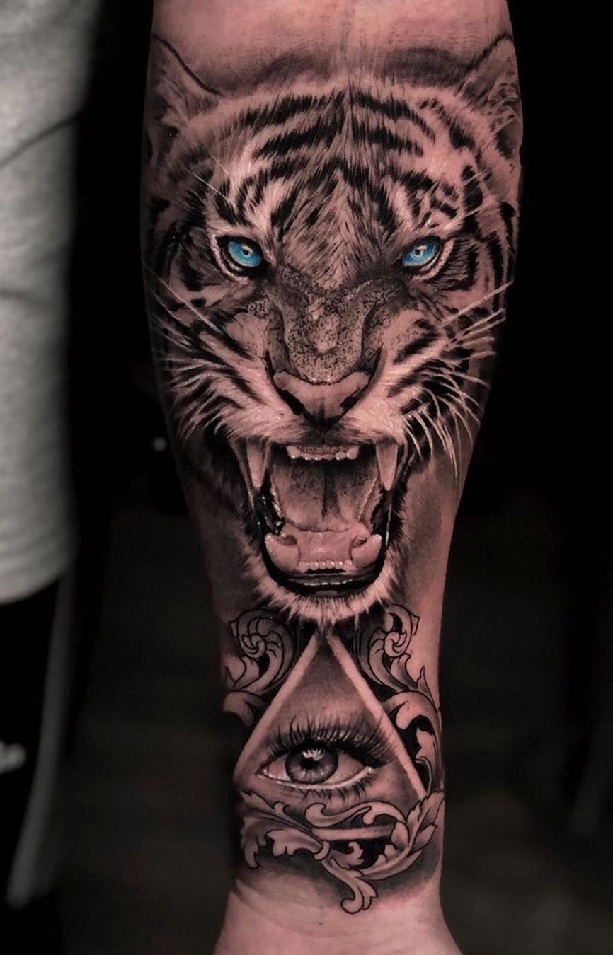 tatuagem-de-tigre-no-antebraço 
