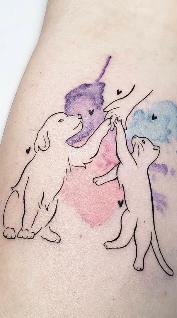 tatuagem-de-gato-e-cachorro 