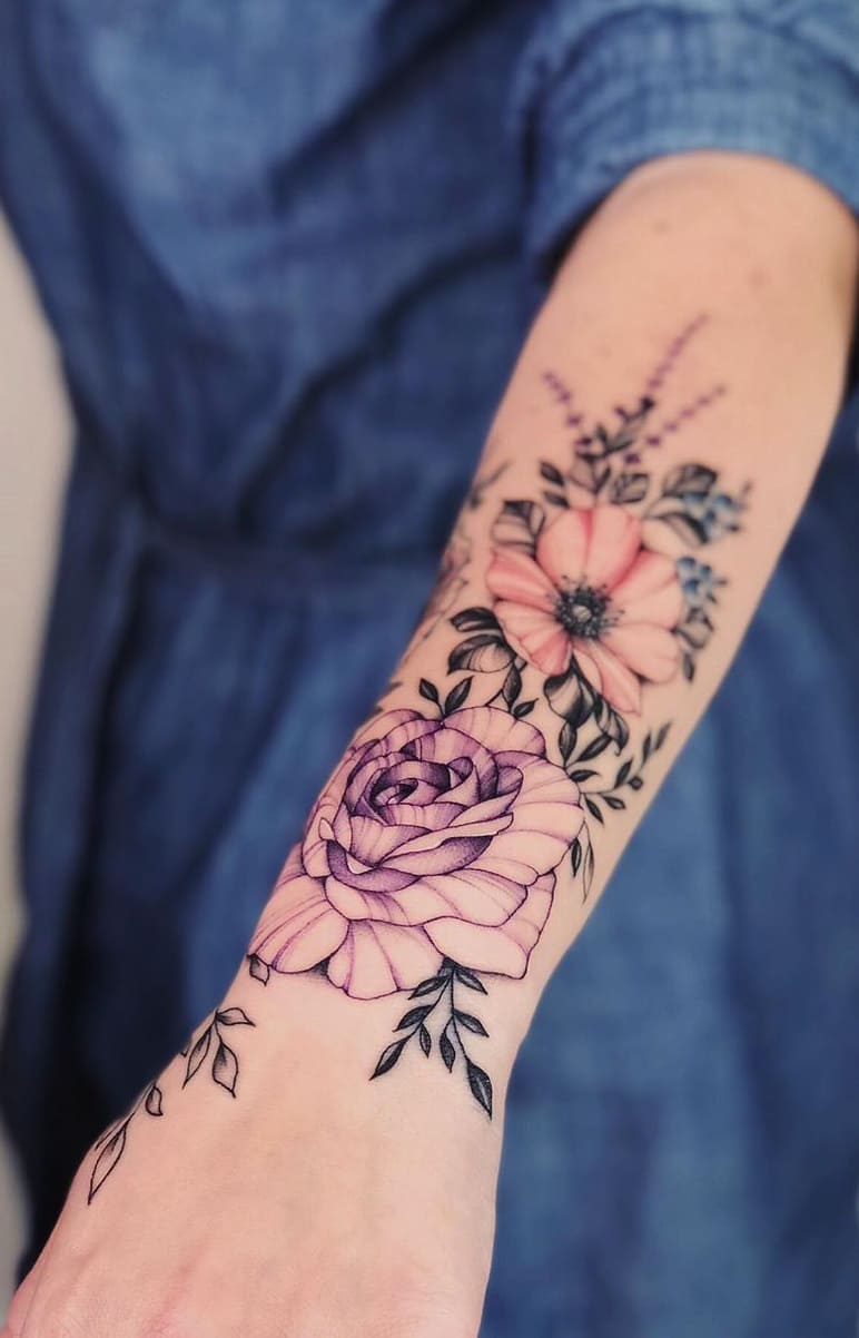 Tatuagens-floridas-no-antebraço-10 