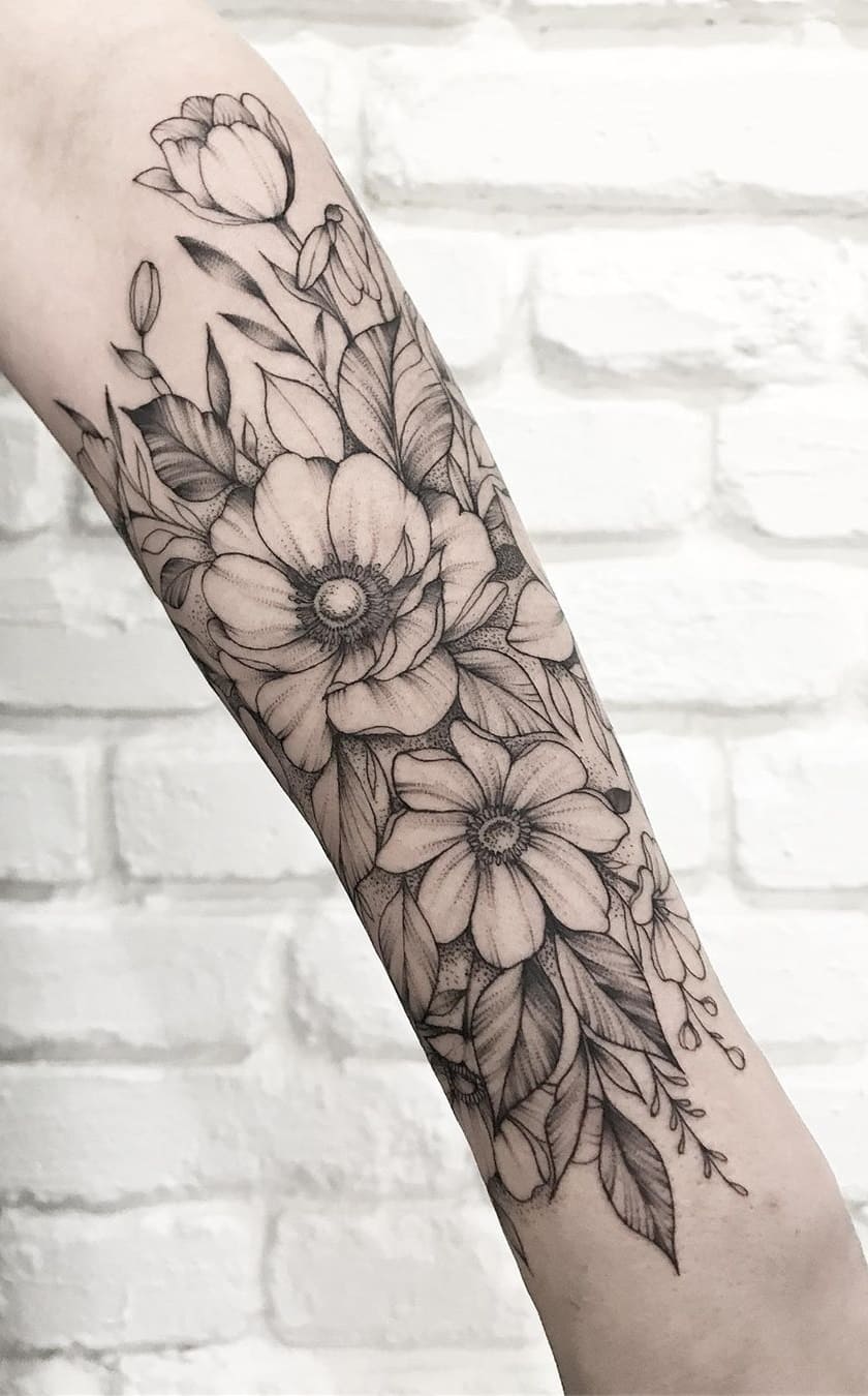 Tatuagens-floridas-no-antebraço-4 