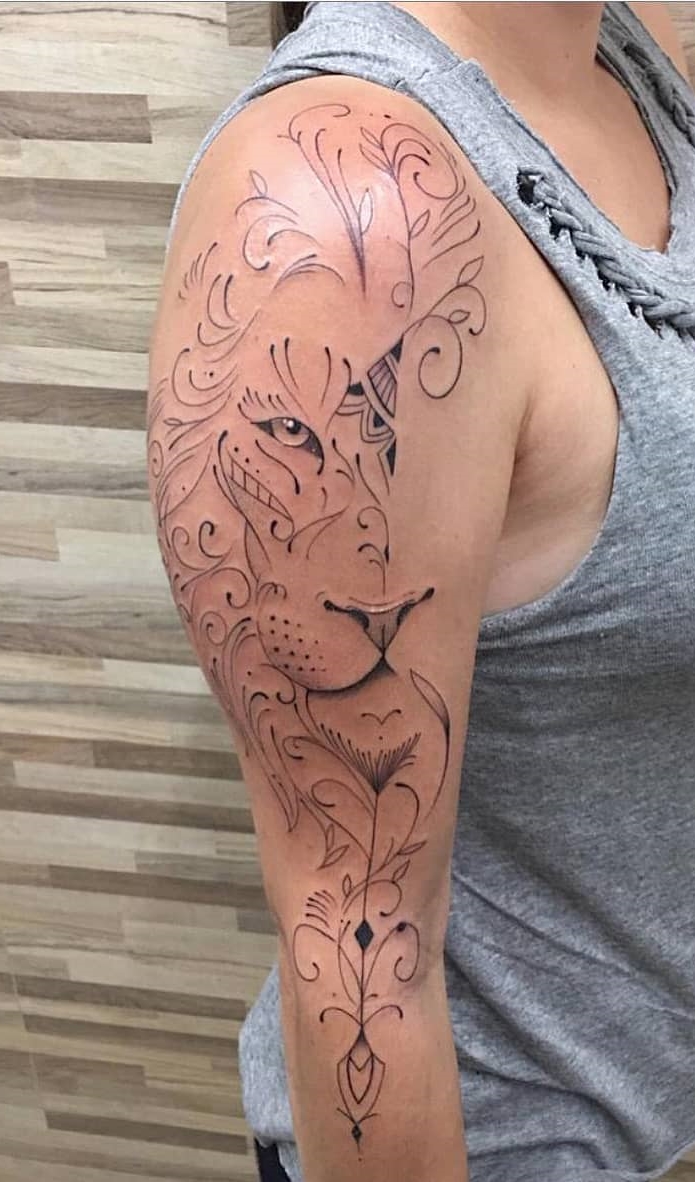 tatuagem-feminina-de-leão-100 