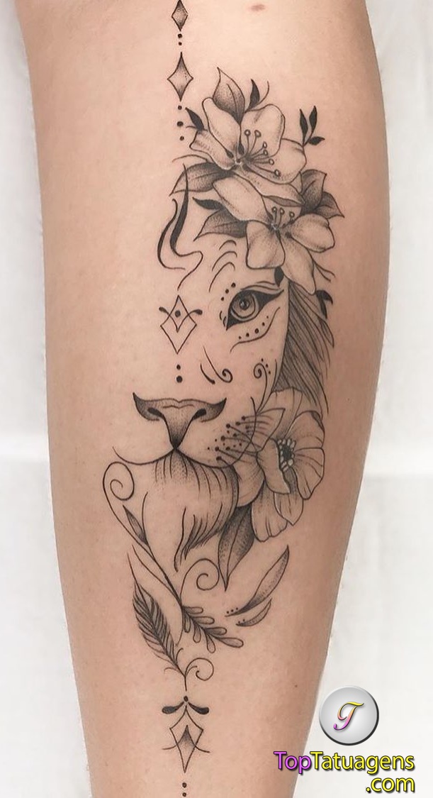 tatuagem-feminina-de-leão-61 