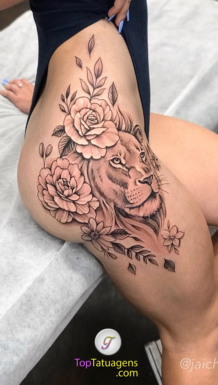 tatuagem-feminina-de-leão-64 