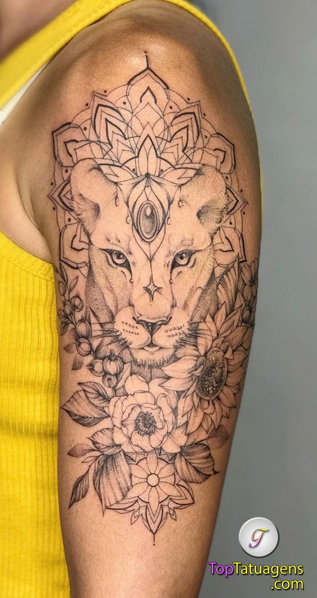 tatuagem-feminina-de-leão-67 
