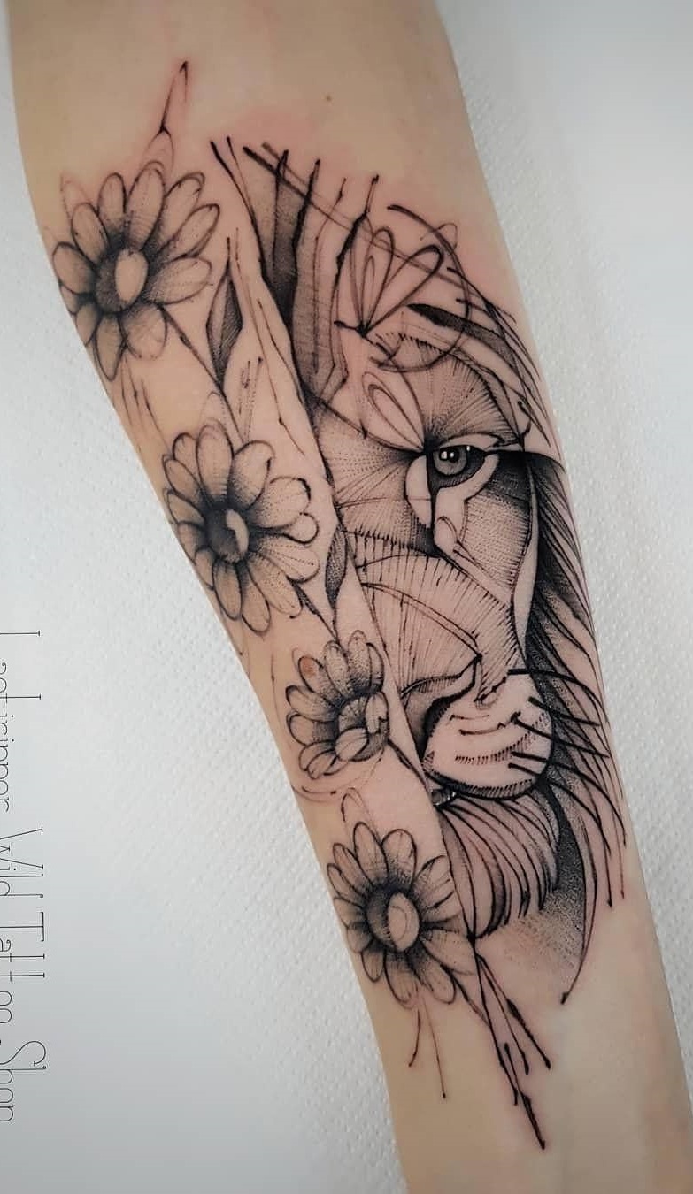 tatuagem-feminina-de-leão-82 