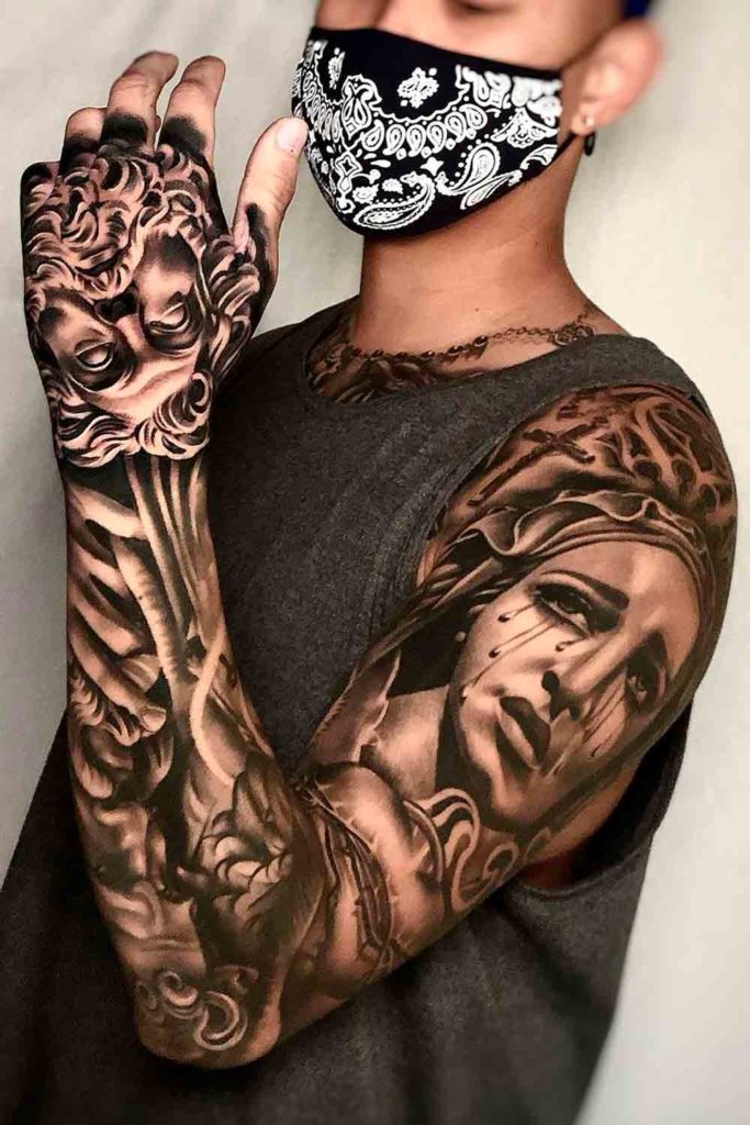 Tatuagens de braço fechado masculinas Veja as tendências